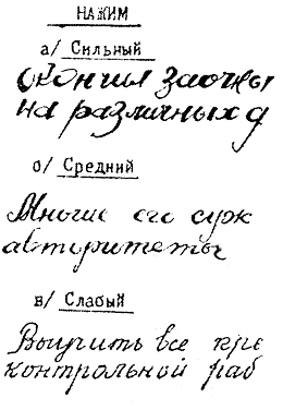 Нажим почерка