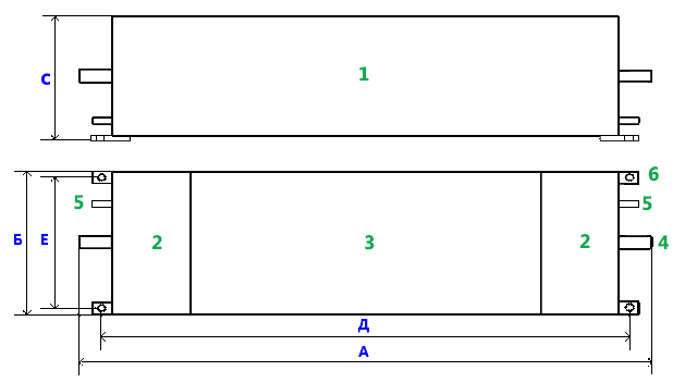 Габаритные размеры фильтра ФП-4